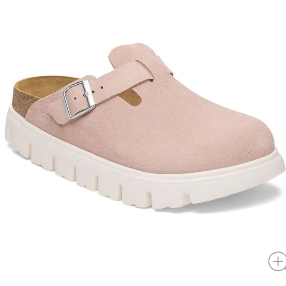 Birkenstock Papillio Light Rose Suede Chic Retro Feminine Chunky Boston Size 42 - Picture 11 of 11